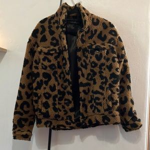 Leopard jacket small medium Sherpa style top